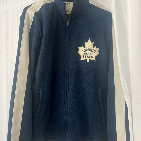 CCM Blue and White Varsity Bomber Jacket - Picture 2 of 6